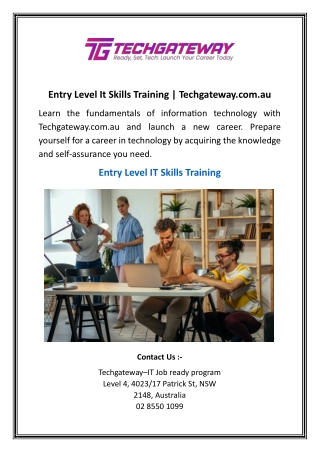 Entry Level It Skills Training | Techgateway.com.au