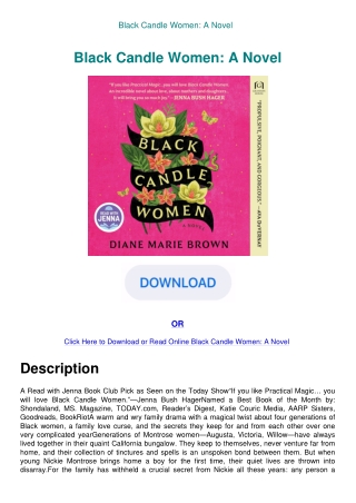 Black Candle Women A Novel