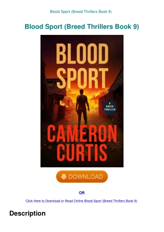 Blood Sport (Breed Thrillers Book 9)