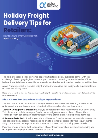 Holiday Freight Delivery Best Practices for Retailers