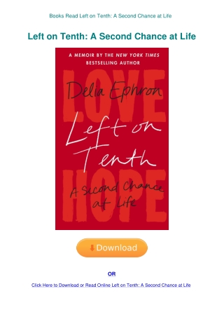 Books Read Left on Tenth A Second Chance at Life