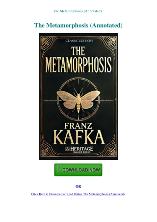 The Metamorphosis (Annotated)