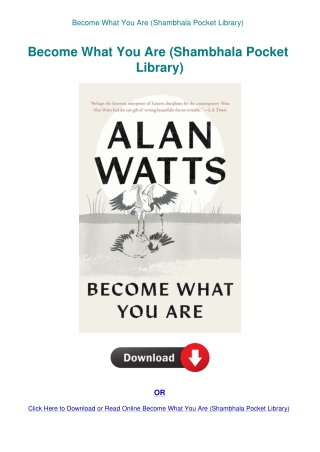 Become What You Are (Shambhala Pocket Library)