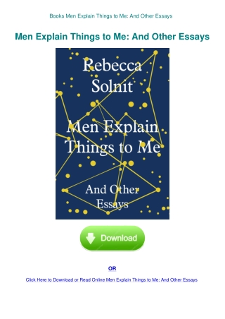 Books  Men Explain Things to Me And Other Essays