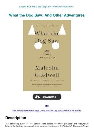 eBooks PDF What the Dog Saw And Other Adventures