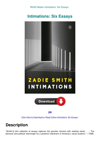 READ Books Intimations Six Essays
