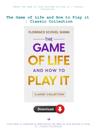 eBook The Game of Life and How to Play it  Classic Collection