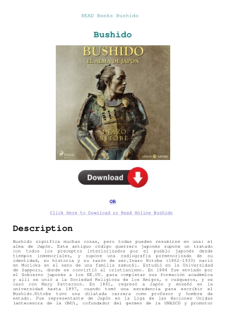 READ Books Bushido
