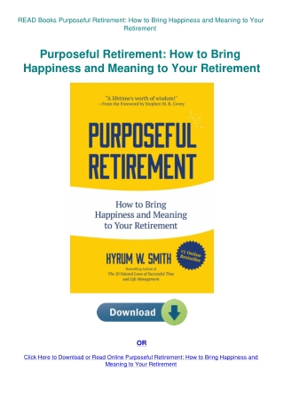 READ Books Purposeful Retirement How to Bring Happiness and Meaning to Your Retirement