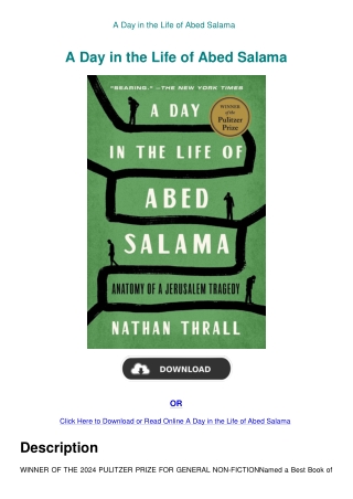 A Day in the Life of Abed Salama