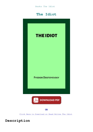 Books The Idiot