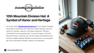 10th Mountain Division Hat A Symbol of Honor and Heritage