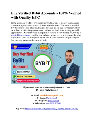 Buy Verified Bybit Accounts - 100% Verified with Quality KYC