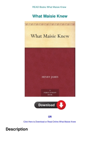 READ Books What Maisie Knew