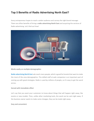 5 Powerful Advantages of Radio Advertising in the North East