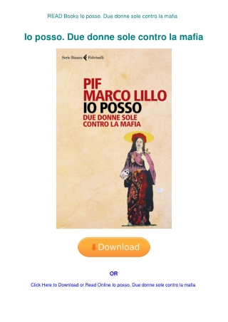 READ Books Io posso. Due donne sole contro la mafia