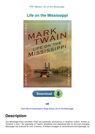 PDF eBooks Life on the Mississippi