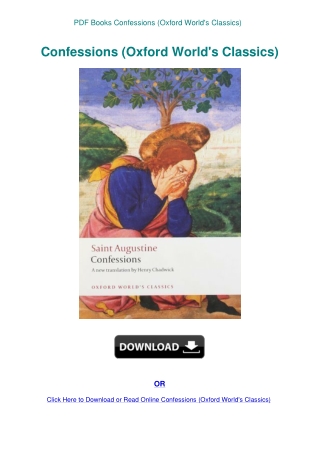 PDF Books Confessions (Oxford World's Classics)