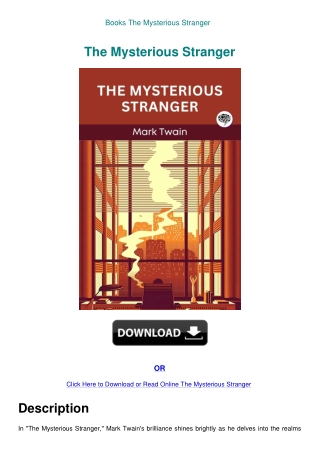 Books The Mysterious Stranger