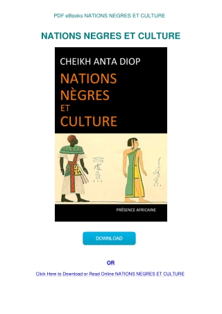 PDF eBooks NATIONS NEGRES ET CULTURE