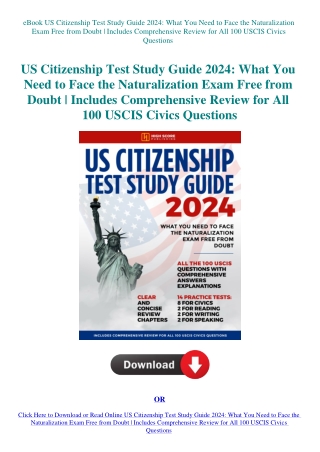 eBook US Citizenship Test Study Guide 2024 What You Need to Face the Naturalization Exam Free from D