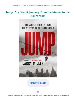 eBook Jump My Secret Journey from the Streets to the Boardroom