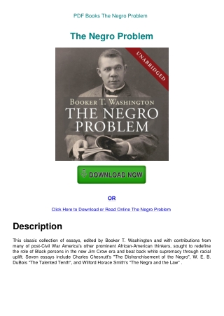 PDF Books The Negro Problem
