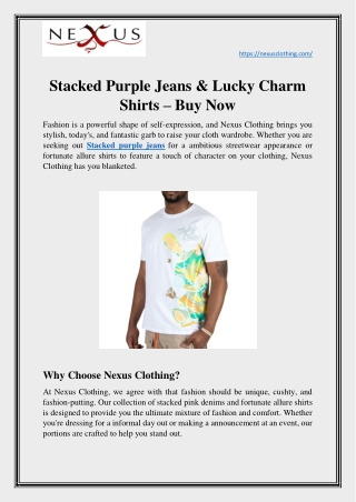 Stacked Purple Jeans & Lucky Charm Shirts – Buy Now
