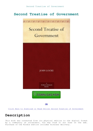 Second Treatise of Government