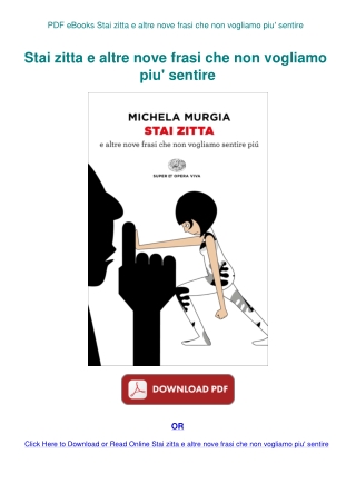 PDF eBooks Stai zitta e altre nove frasi che non vogliamo piu' sentire
