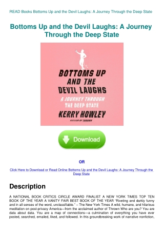 READ Books Bottoms Up and the Devil Laughs A Journey Through the Deep State