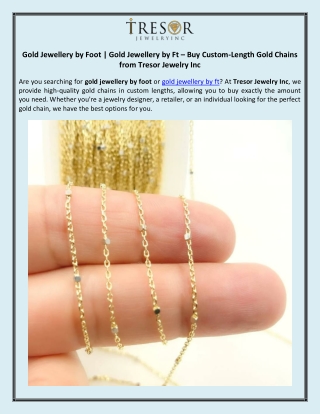 Gold Jewellery by Foot