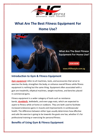 What Are The Best Fitness Equipment For Home Use?