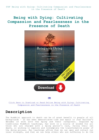 PDF Being with Dying Cultivating Compassion and Fearlessness in the Presence of Death