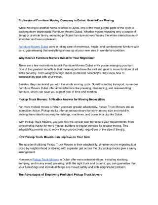 Professional Furniture Moving Company in Dubai_ Hassle-Free Moving