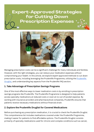Expert-Approved Strategies for Cutting Down Prescription Expenses