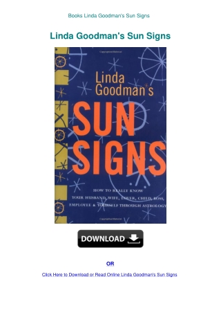 Books  Linda Goodman's Sun Signs