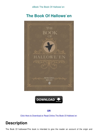 eBook The Book Of Hallowe`en
