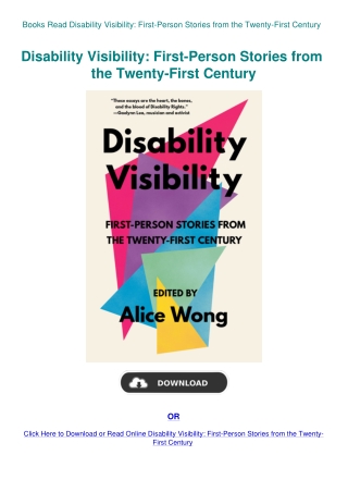 Books Read Disability Visibility First-Person Stories from the Twenty-First Century