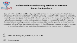 Professional Personal Security Services for Maximum Protection Anywhere
