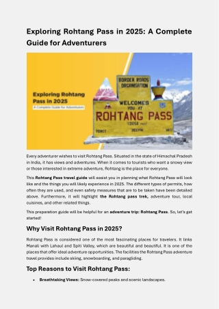 Planning a trip to Rohtang Pass?