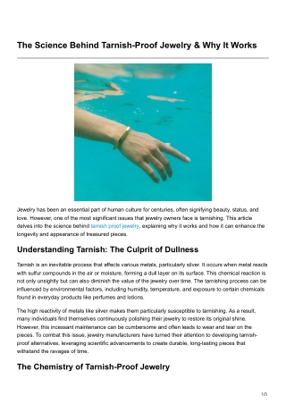 The Science Behind Tarnish-Proof Jewelry Why ItWorks