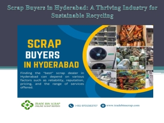 Scrap Buyers in Hyderabad A Thriving Industry for Sustainable Recycling