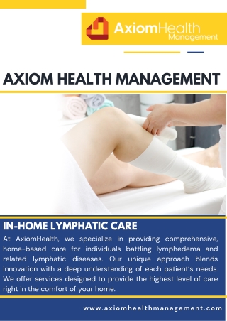 Axiom Health Management to Expand its Lymphedema Therapy Services to Palm Beach