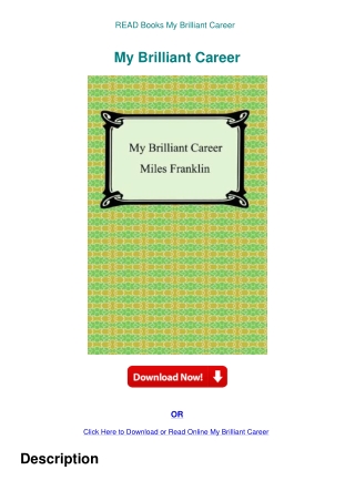 READ Books My Brilliant Career