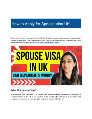 How to Apply for Spouse Visa UK