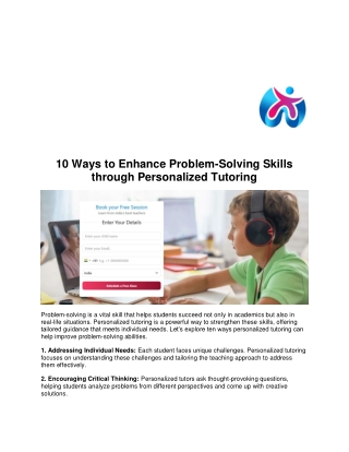 10 Ways to Enhance Problem-Solving Skills through Personalized Tutoring