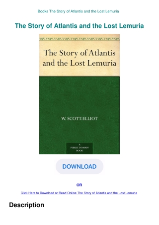 Books The Story of Atlantis and the Lost Lemuria