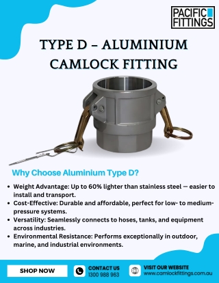 Type D Aluminium Camlock Fitting - Camlock Fittings