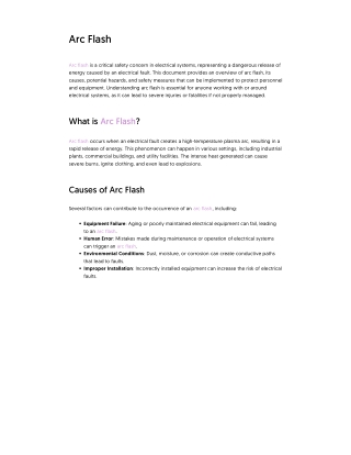Arc Flash Safety Measures Implementation